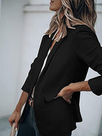 Solid Color Single Breasted Blazer