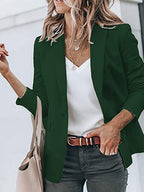 Solid Color Single Breasted Blazer