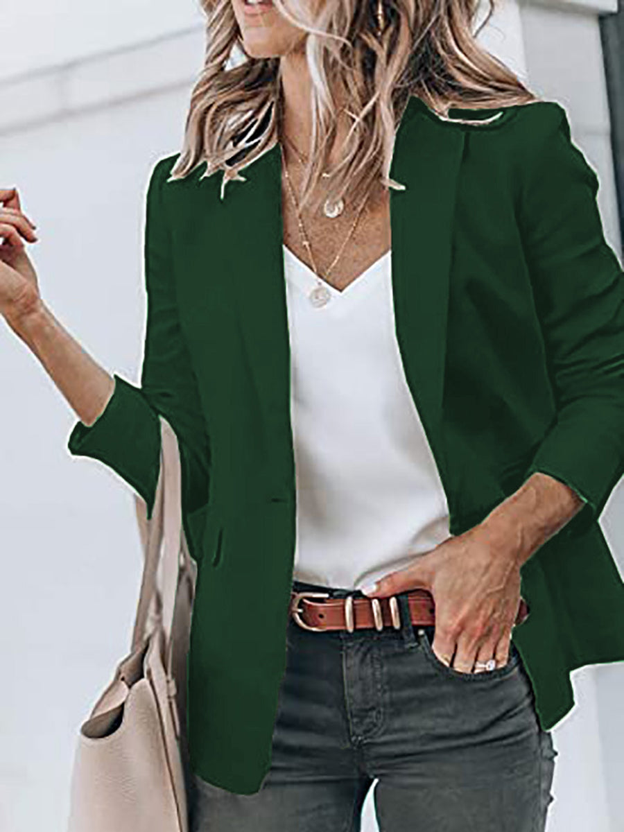 Solid Color Single Breasted Blazer