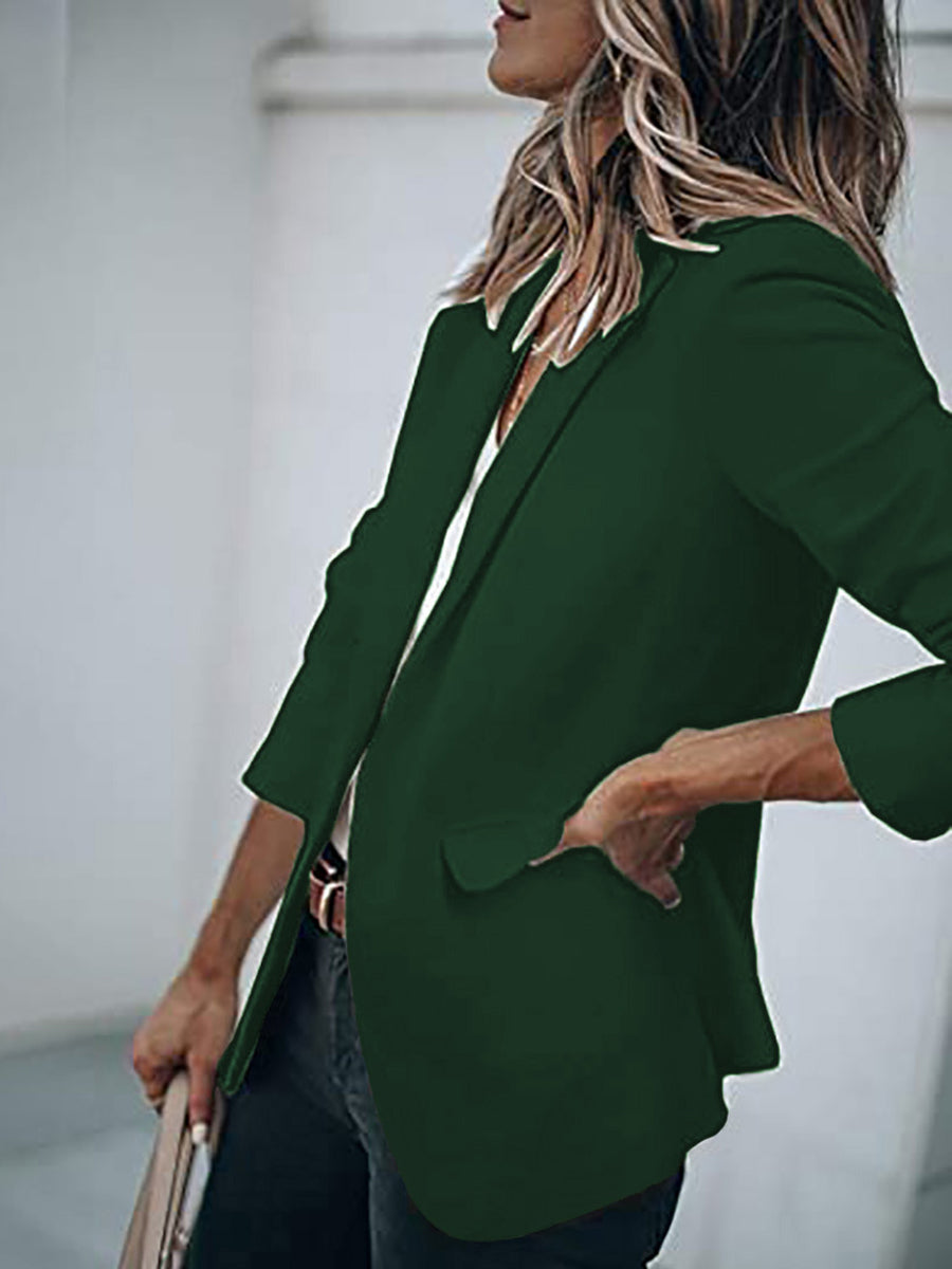 Solid Color Single Breasted Blazer