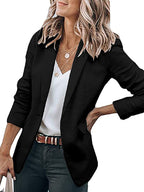 Solid Color Single Breasted Blazer