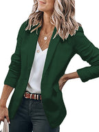 Solid Color Single Breasted Blazer
