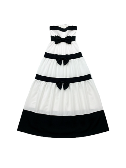 Strapless Bow Tie Maxi Dress