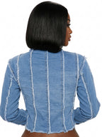 Chaquetas vaqueras de manga larga con botones rasgados