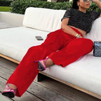 High Wasited Wide Leg Pants with Pockets