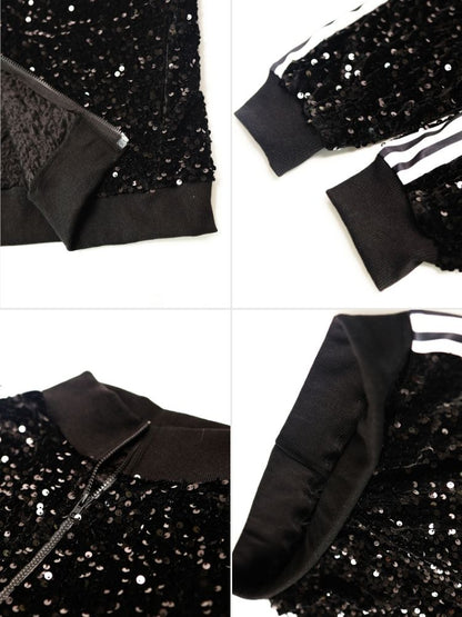 Two-Piece Sequin Jacket Pants Set Tracksuits