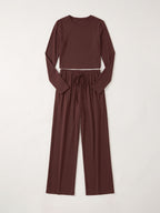 Crew Neck Sweatshirt Pants Set