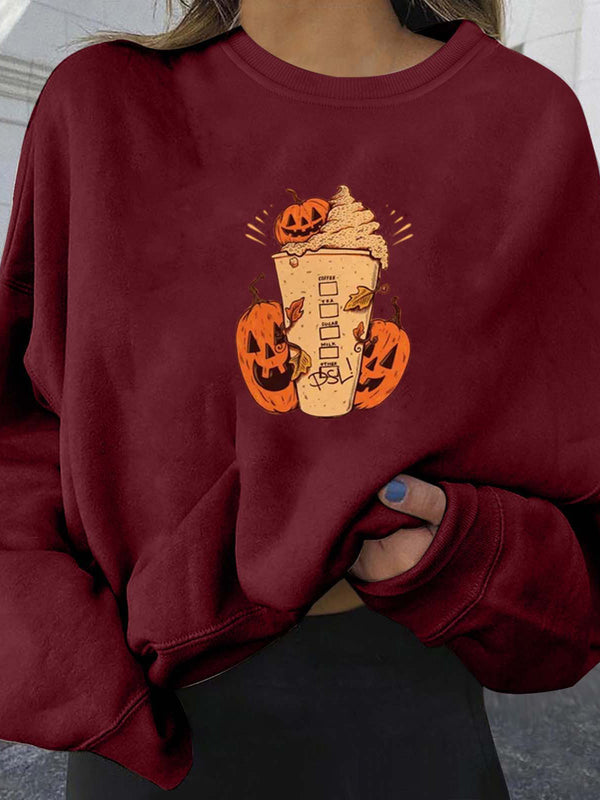 Halloween Fun Print Oversized Sweatshirt