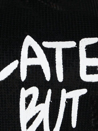 Sequin Letter Print Mini Dress