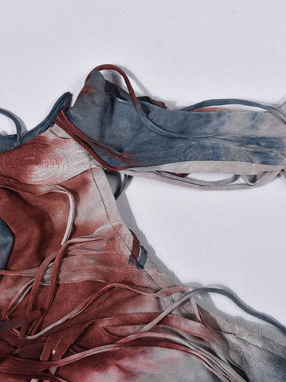 Halloween Fringe Crop Top Tie-Dye Set