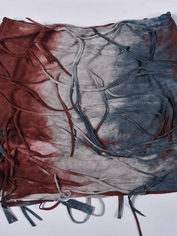 Halloween Fringe Crop Top Tie-Dye Set