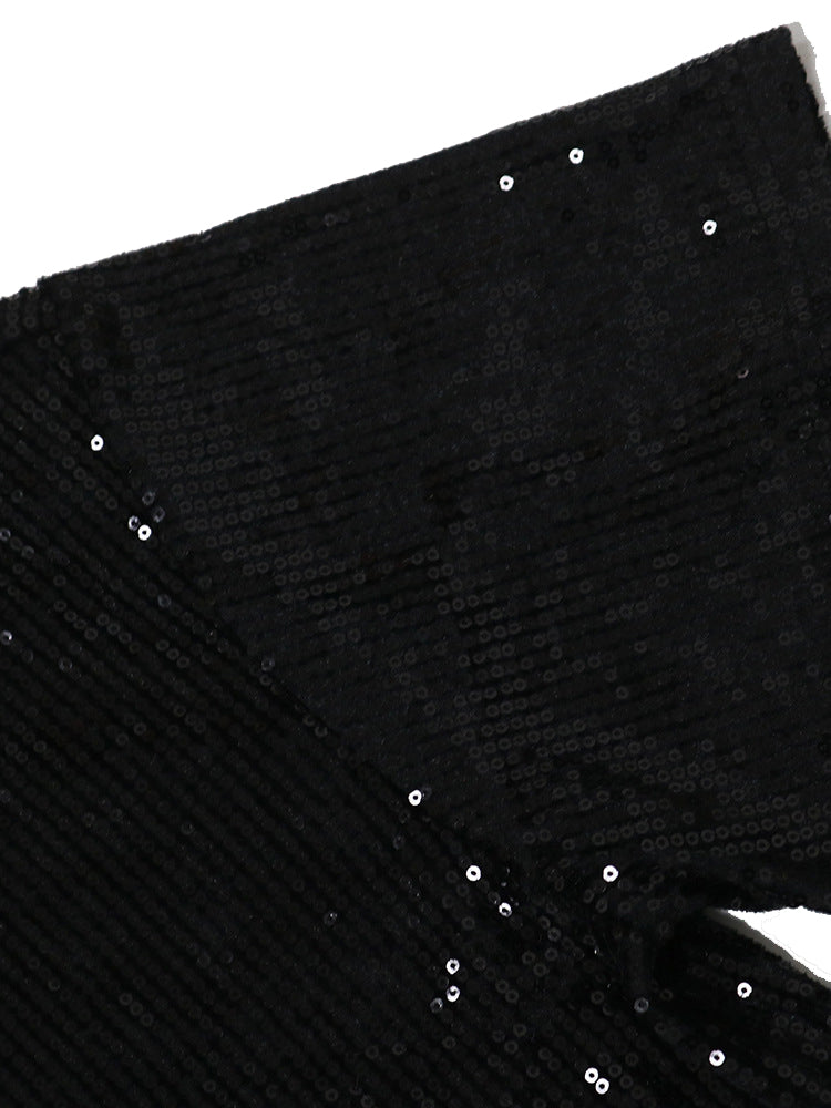 Vestido brillante de cumpleaños con dobladillo de loto y estampado brillante 