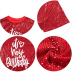 Sparkling Printed Lotus Hem Birthday Shimmery Dress