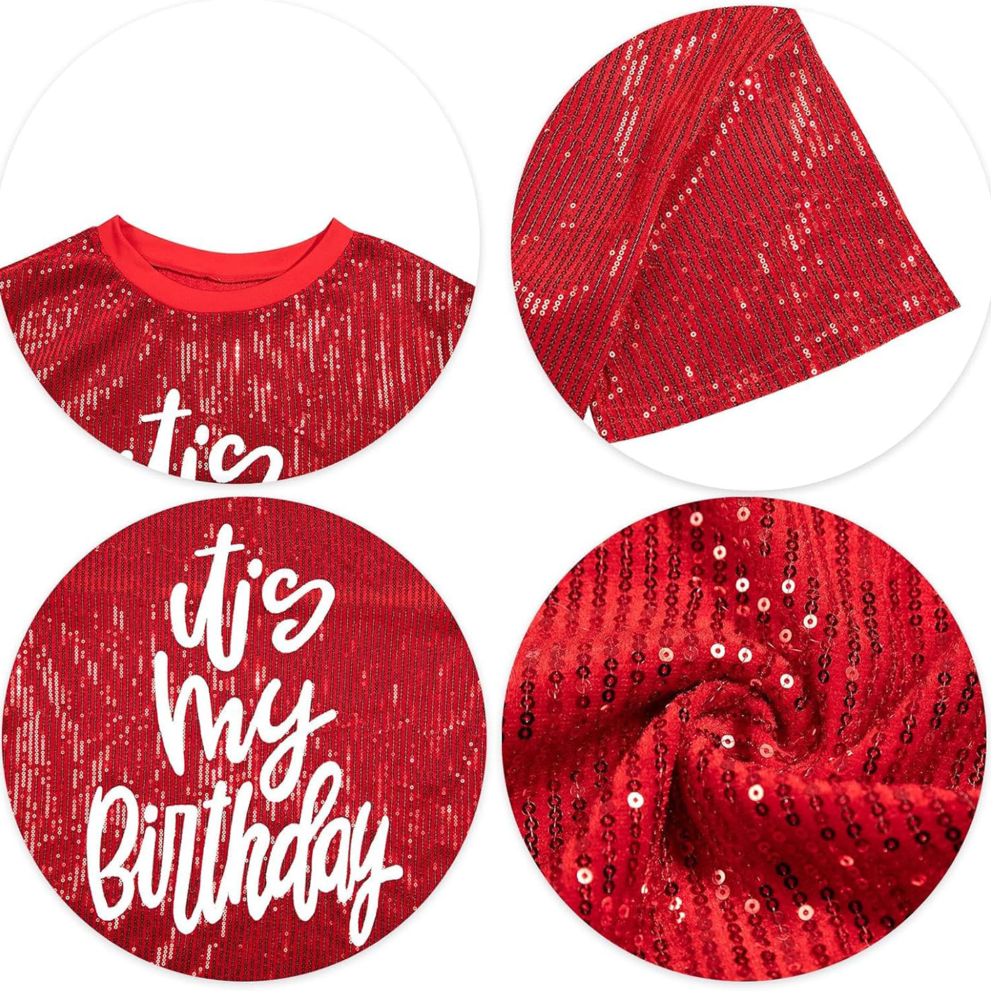 Vestido brillante de cumpleaños con dobladillo de loto y estampado brillante 