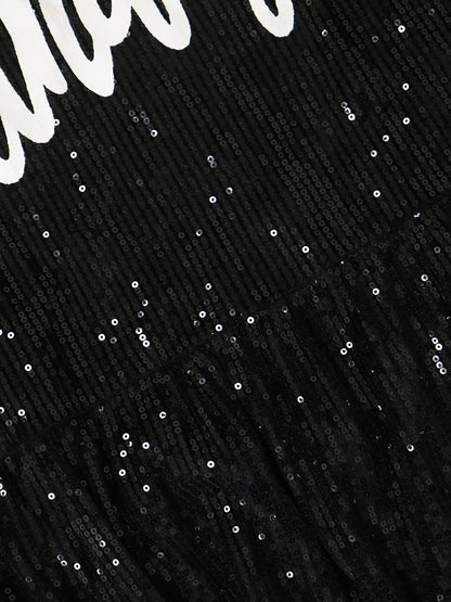 Vestido brillante de cumpleaños con dobladillo de loto y estampado brillante 