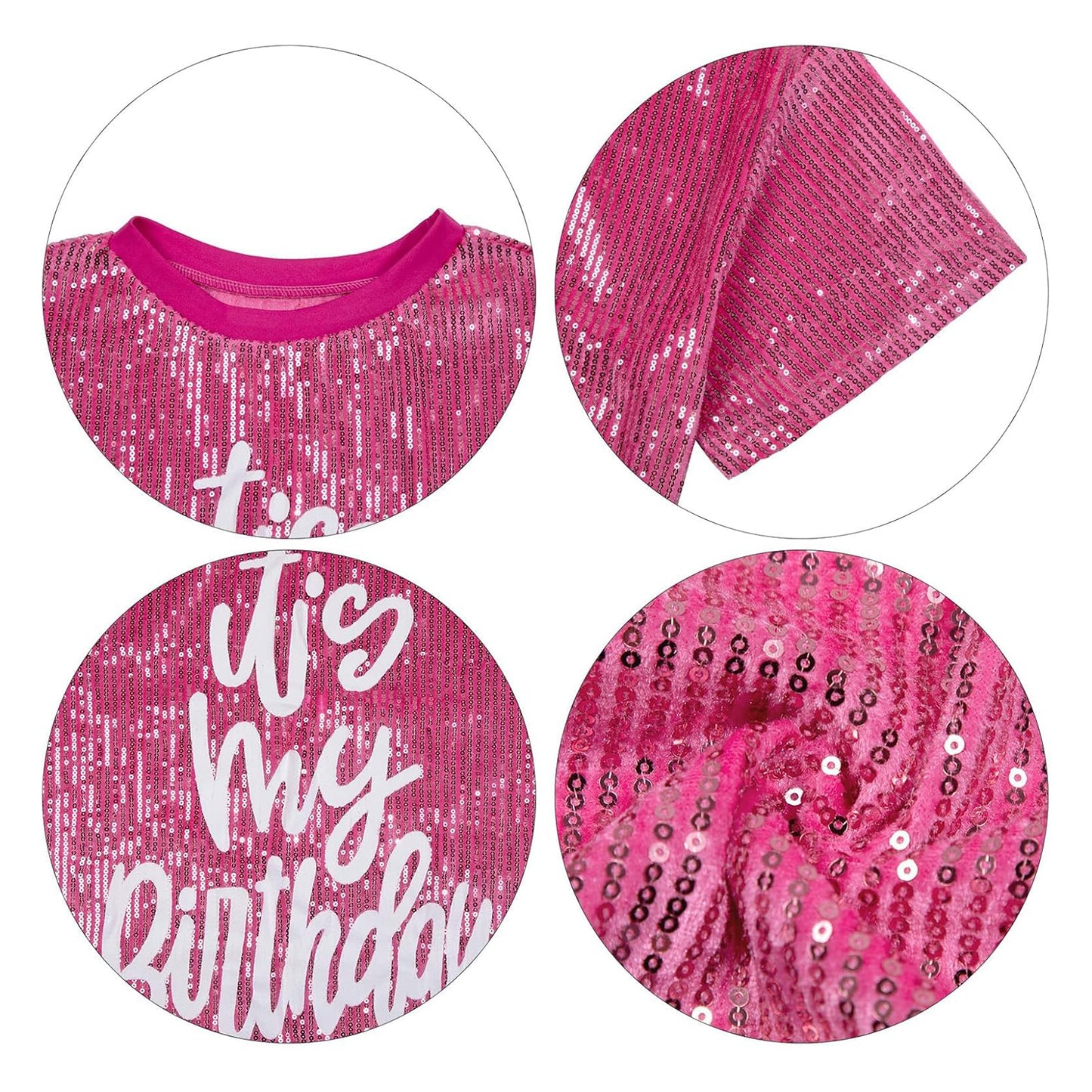 Vestido brillante de cumpleaños con dobladillo de loto y estampado brillante 