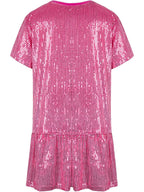 Sparkling Printed Lotus Hem Birthday Shimmery Dress