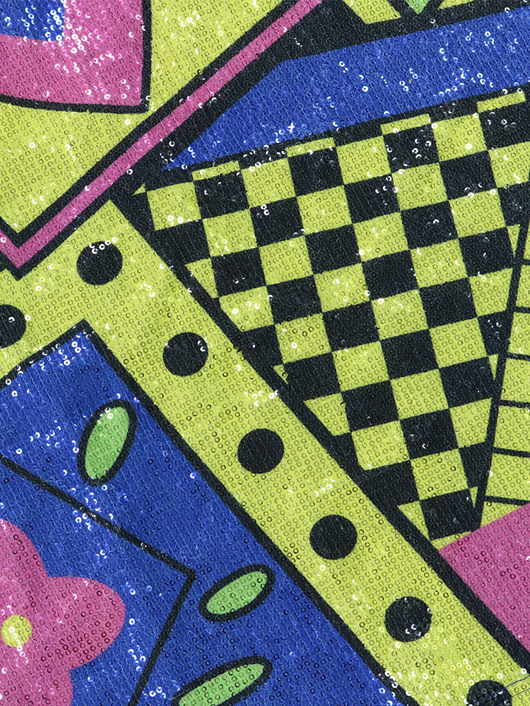 Mini vestidos de lentejuelas de manga corta