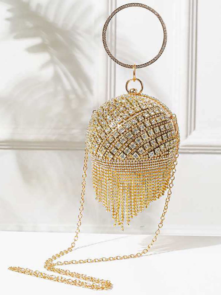 Bolsos de bolas con borlas de diamantes de imitación