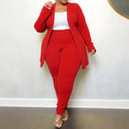 Two Piece Long Sleeve Jacket Bodycon Pants