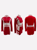 Colorblock Zip Jacket Long Sleeve Dress