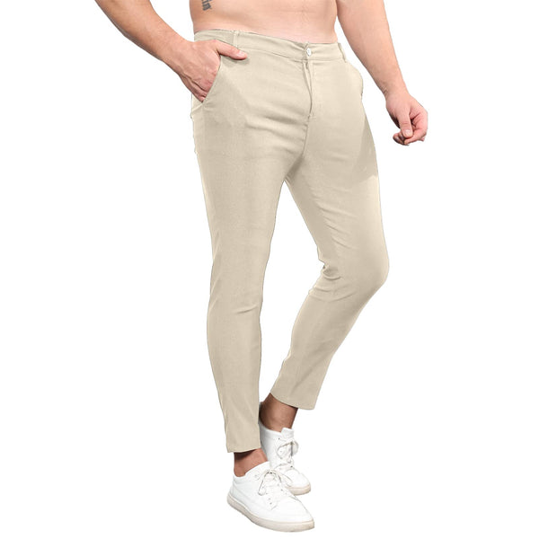 Mens Slim Fit Lightweight Trousers with Pockets