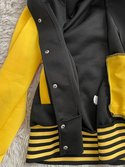 Conjuntos de béisbol de dos piezas con estampado de letras y bloques de color 