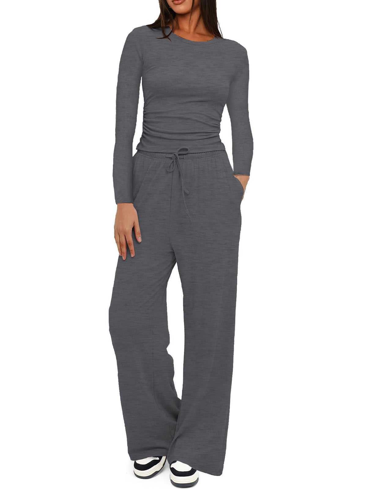 Crew Neck Sweatshirt Pants Set