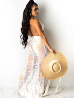 Vestidos largos con cuello halter y playa sin espalda