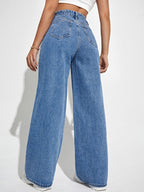 High Waist Straight Leg Jeans
