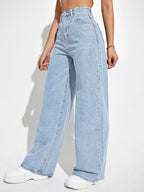 High Waist Straight Leg Jeans