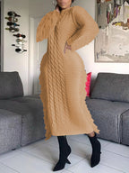 Knit Tassel Hem Sweater Dress