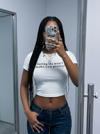 Y2K Letter Print Crop Top Tee