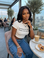 Y2K Letter Print Crop Top Tee