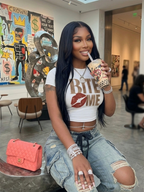 Y2K Letter Print Crop Top Tee