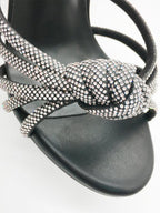 Sandalias de tacón alto con tira y adornos de diamantes de imitación 