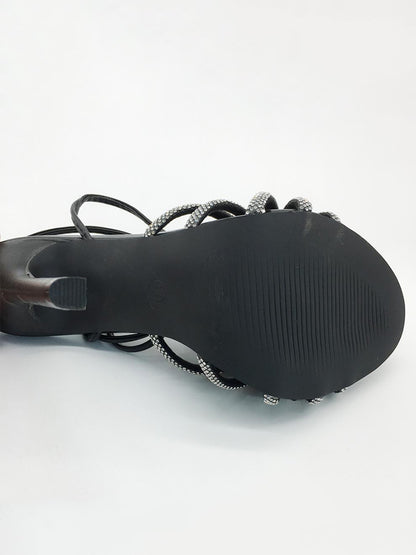 Rhinestone Embellishments Strap High Heel Sandal