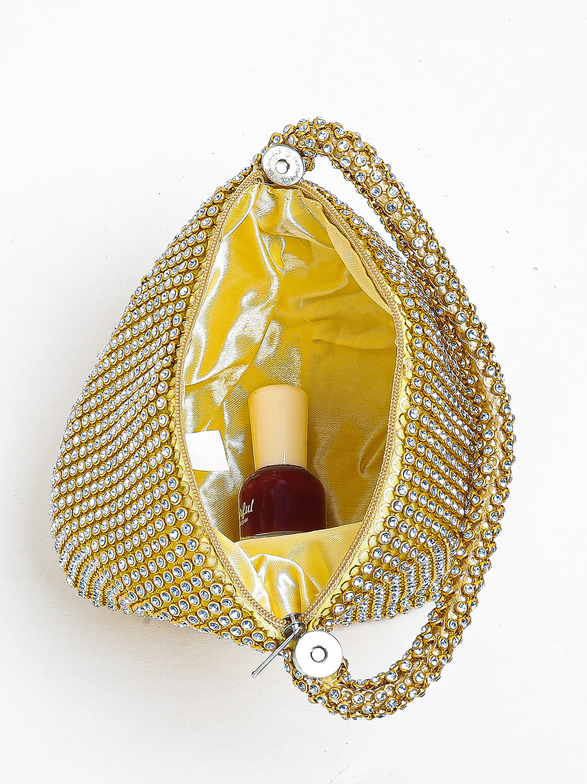 Clutch de noche con triángulo de diamantes de imitación 