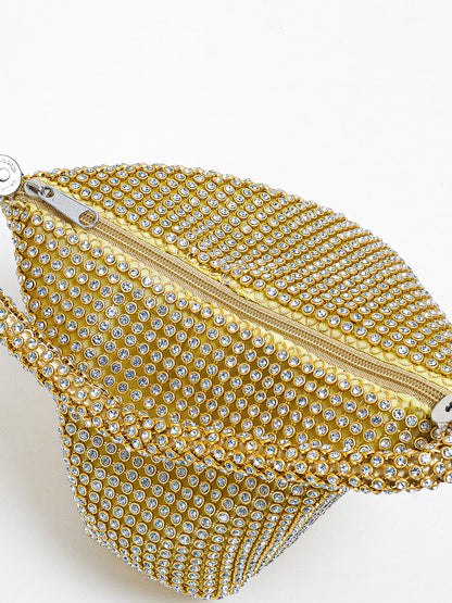 Clutch de noche con triángulo de diamantes de imitación 