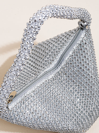 Clutch de noche con triángulo de diamantes de imitación 