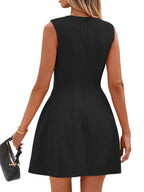 Sleeveless A Line Mini Dress