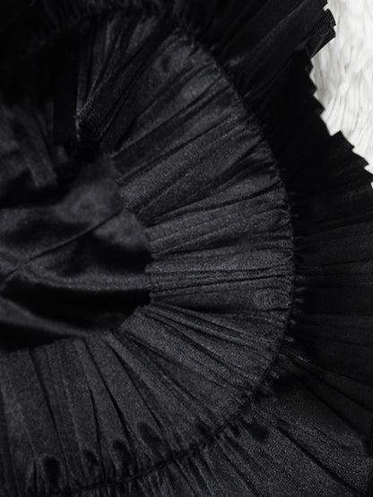 Ruffle Hem Top Ruched Slit Skirt Set