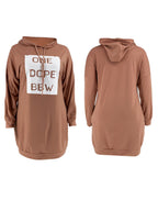 Vestido estilo sudadera con capucha y estampado de letras de talla grande 