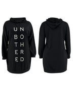 Vestido estilo sudadera con capucha y estampado de letras de talla grande 