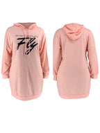 Vestido estilo sudadera con capucha y estampado de letras de talla grande 