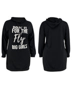 Vestido estilo sudadera con capucha y estampado de letras de talla grande 