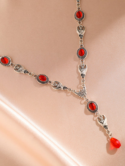 Halloween Gothic Devil Gemstone Necklace