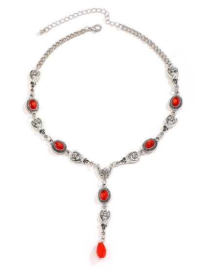 Halloween Gothic Devil Gemstone Necklace