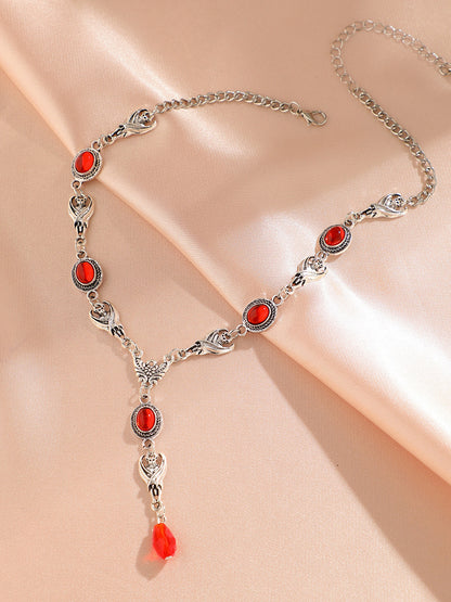 Halloween Gothic Devil Gemstone Necklace