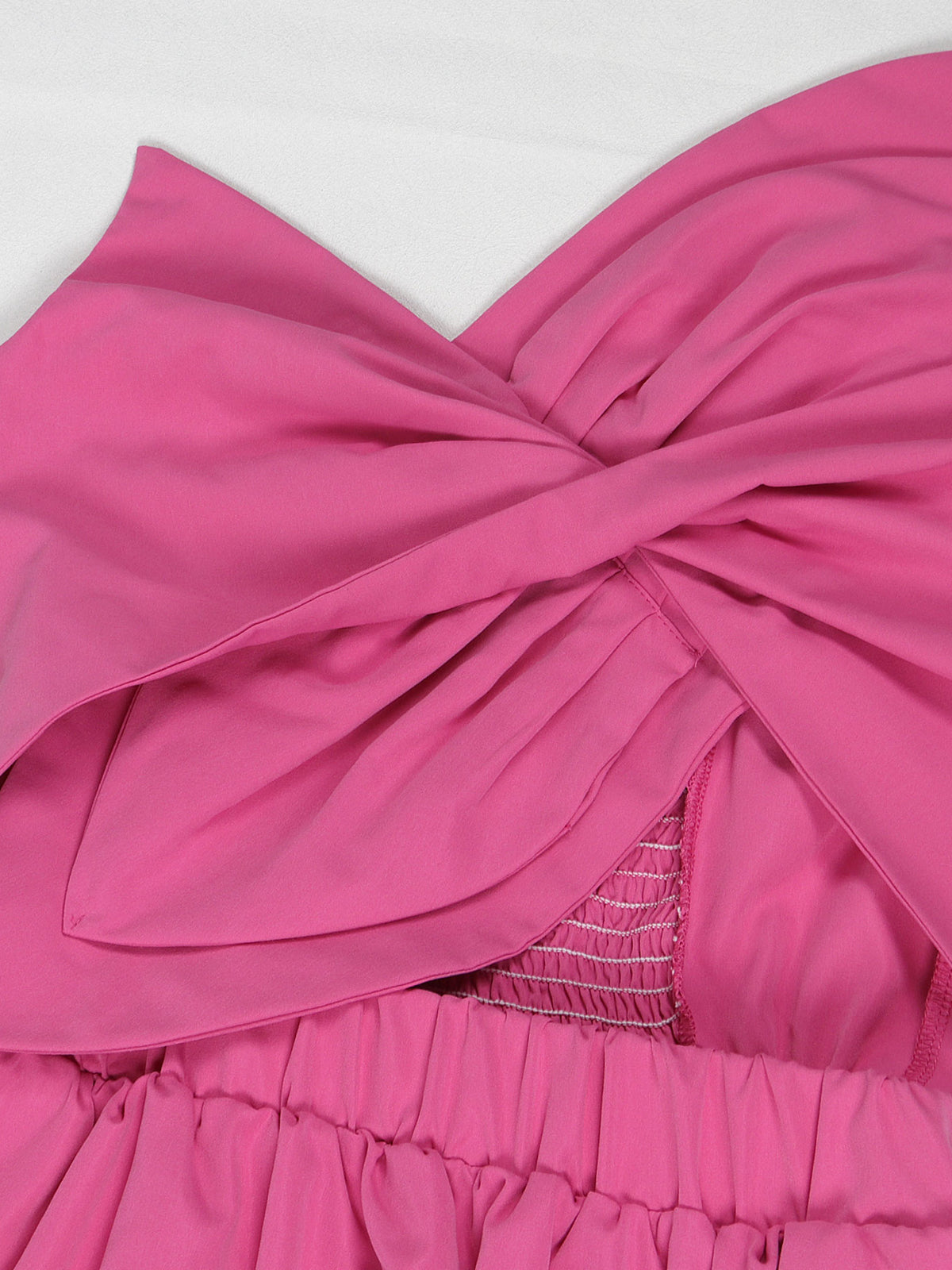 One-Shoulder Ruched Petal Cutout Dress